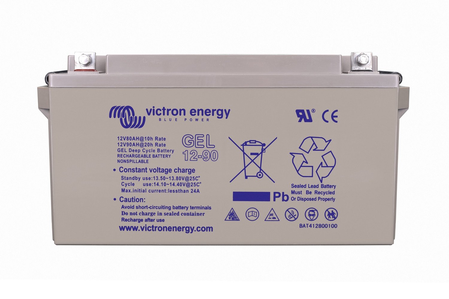 Акумулятор Victron Energy 12V/90Ah GEL Deep Cycle Batt (BAT412800104) 12v 90ah gel deep cycle battery front web 3 СОЛЕНСІ Акумулятор Victron Energy 12V/90Ah GEL Deep Cycle Batt (BAT412800104) СОЛЕНСІ