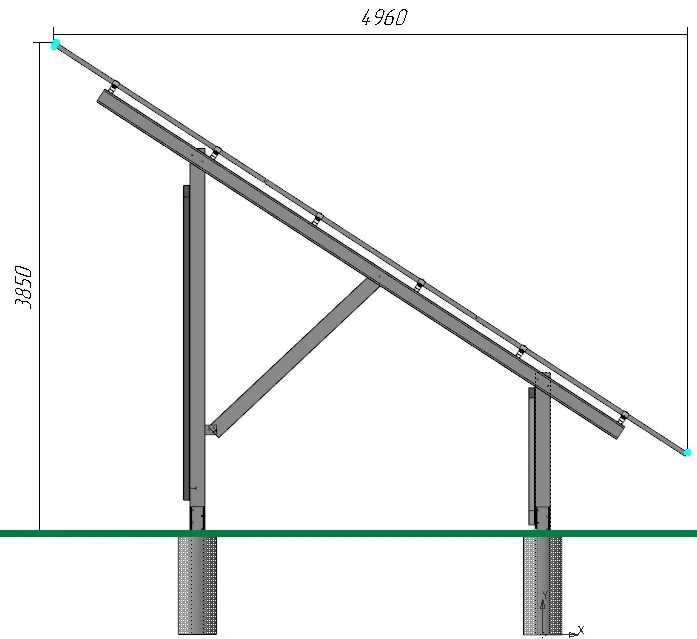 Конструкція оцинкована двостійкова дворядна SF-2-2 СОЛЕНСІ